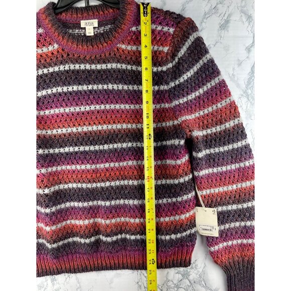 Ana Womens Size L Multicolor Striped Knit Sweater Acrylic & Polyester - Picture 4 of 10
